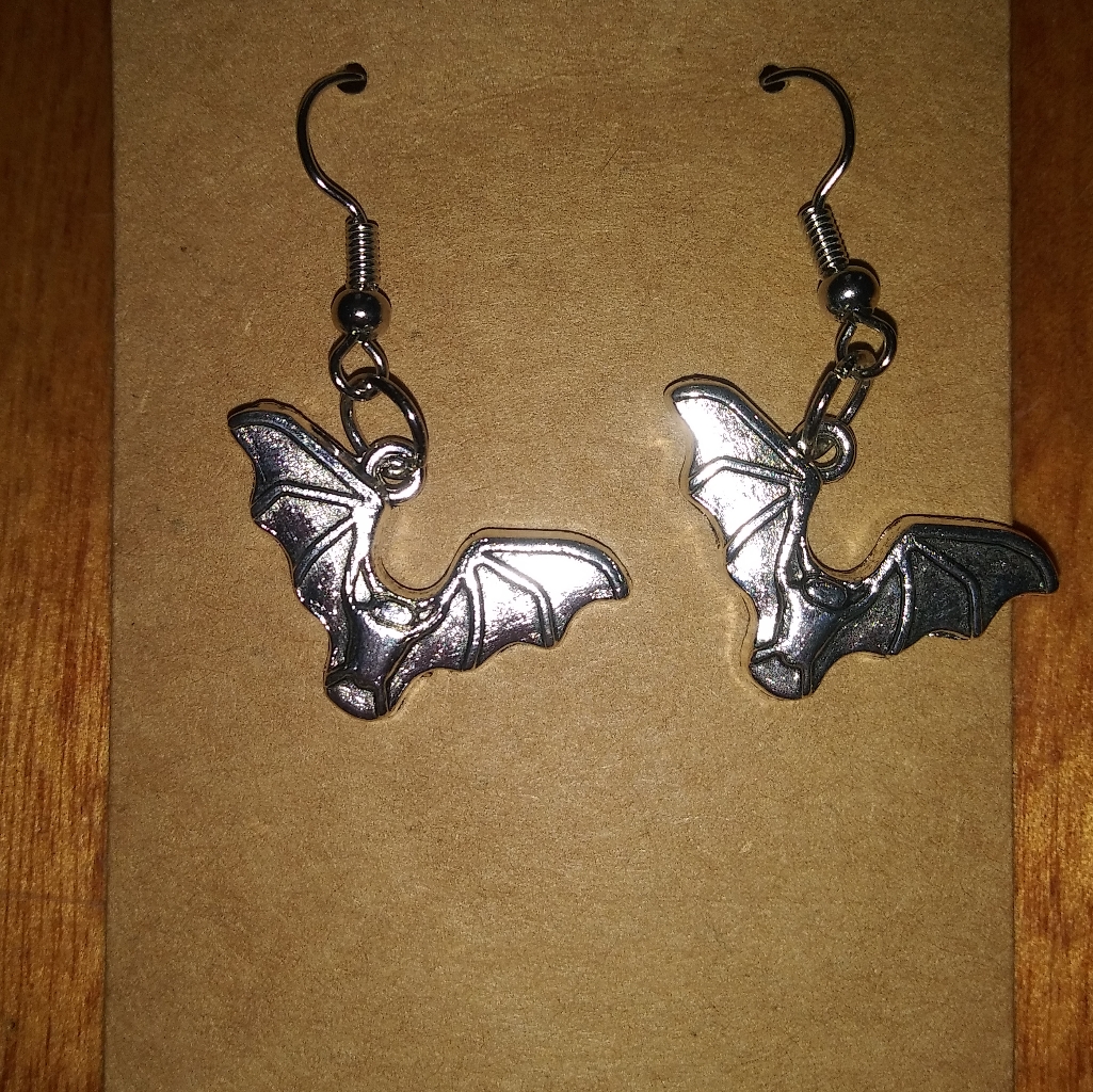 Bat Earrings, Halloween Earrings, Spooky Earrings